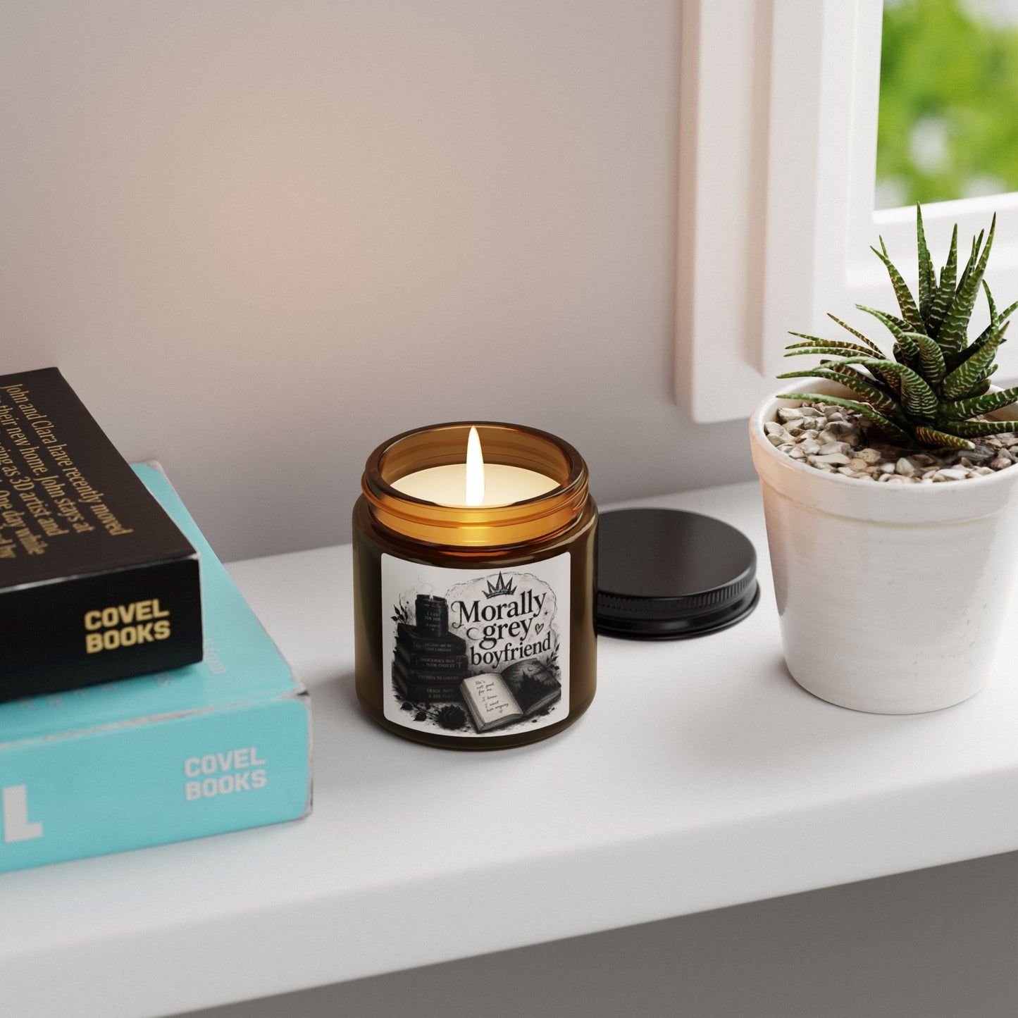 Morally Grey Boyfriend Scented Soy Candle — Amber Jar