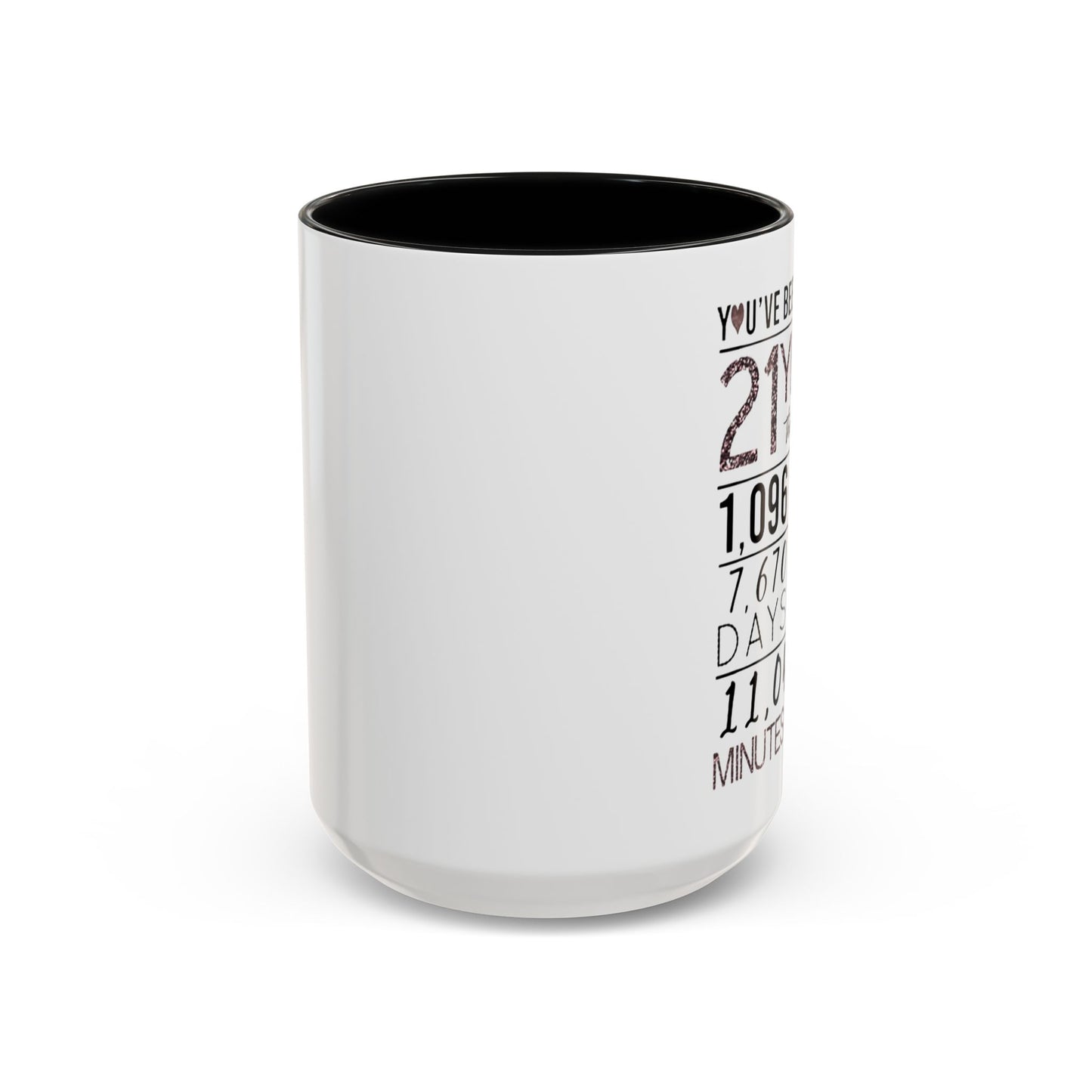 21 Years Loved Anniversary Coffee Mug — "You've Been Loved for 21 Years" Accent Mug (11/15oz)