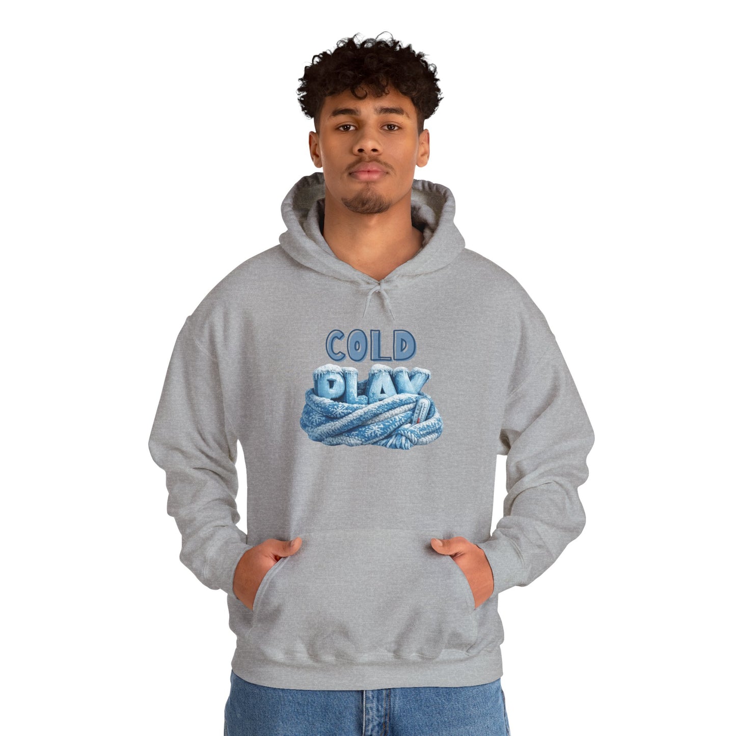 Cold Play Rope Graphic Hoodie – Blue Text & Knot Design, Cozy Band-Inspired Pullover