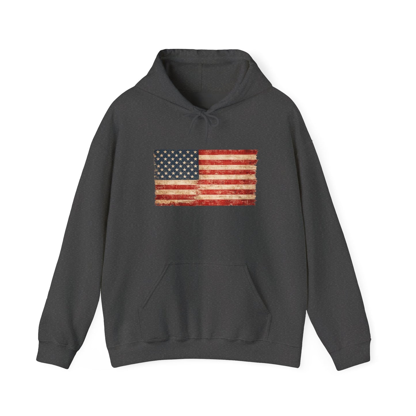 Vintage American Flag Hoodie - Distressed USA Patriotic Pullover