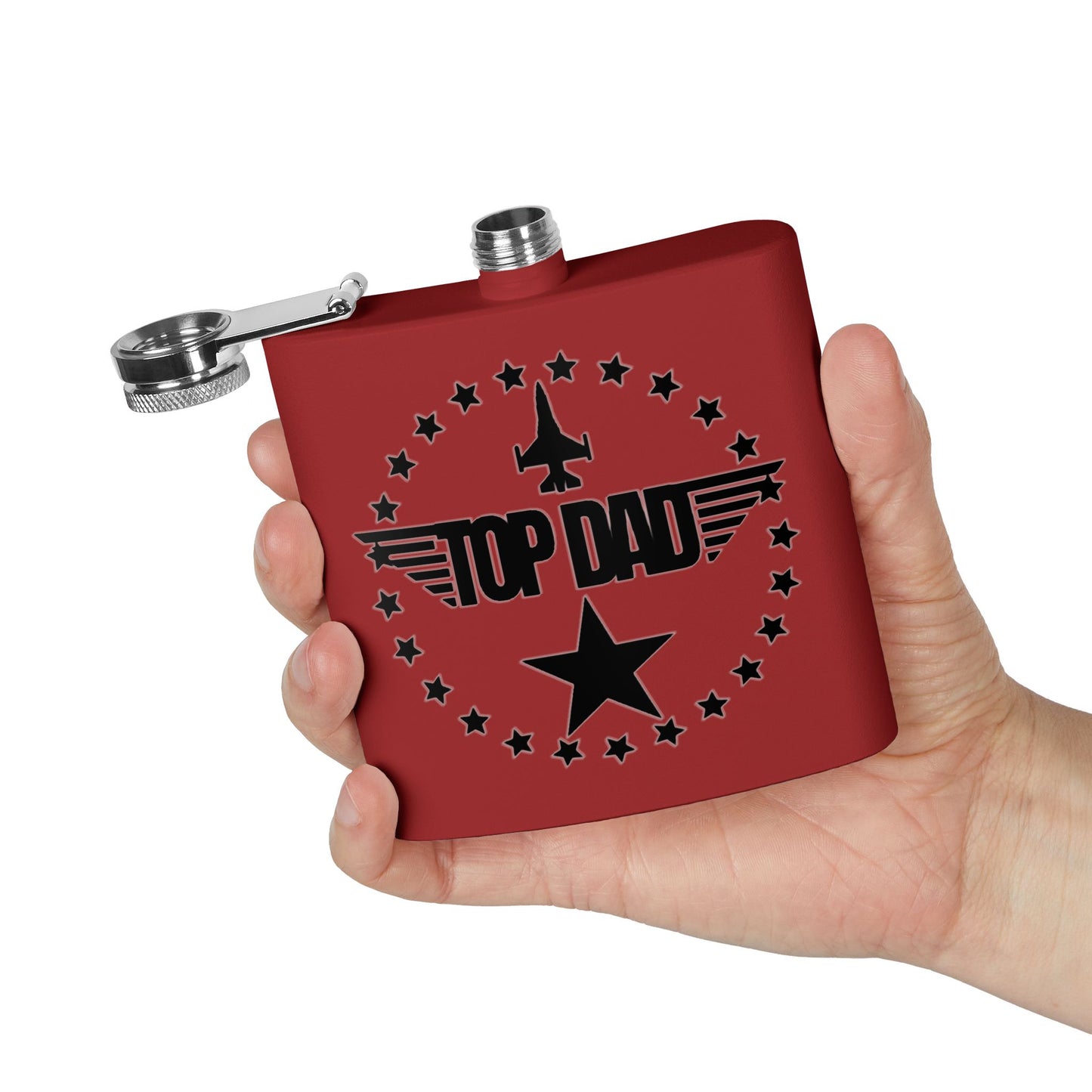 Top Dad Stainless Steel Flask — 6oz Military Pilot Gift for Father’s Day