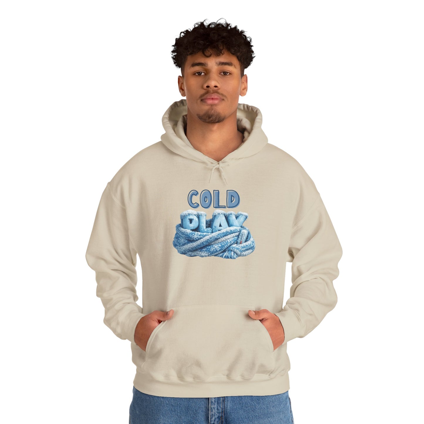 Cold Play Rope Graphic Hoodie – Blue Text & Knot Design, Cozy Band-Inspired Pullover