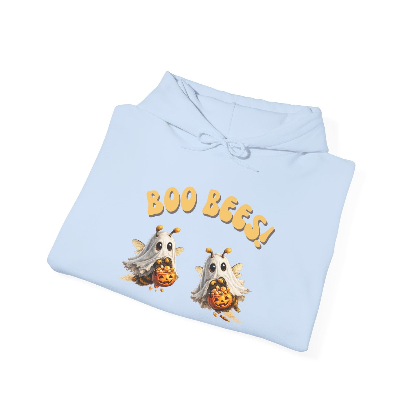 Halloween 'Boo Bees' Hoodie – Cute Ghost Bee Pumpkin Graphic Sweatshirt