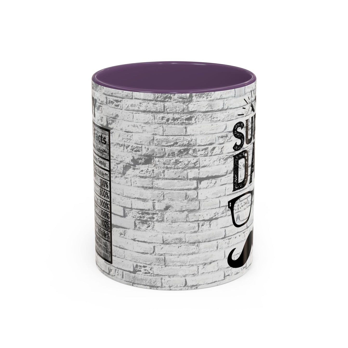 Super Dad Accent Coffee Mug — Father’s Day Mustache & Glasses 11/15oz