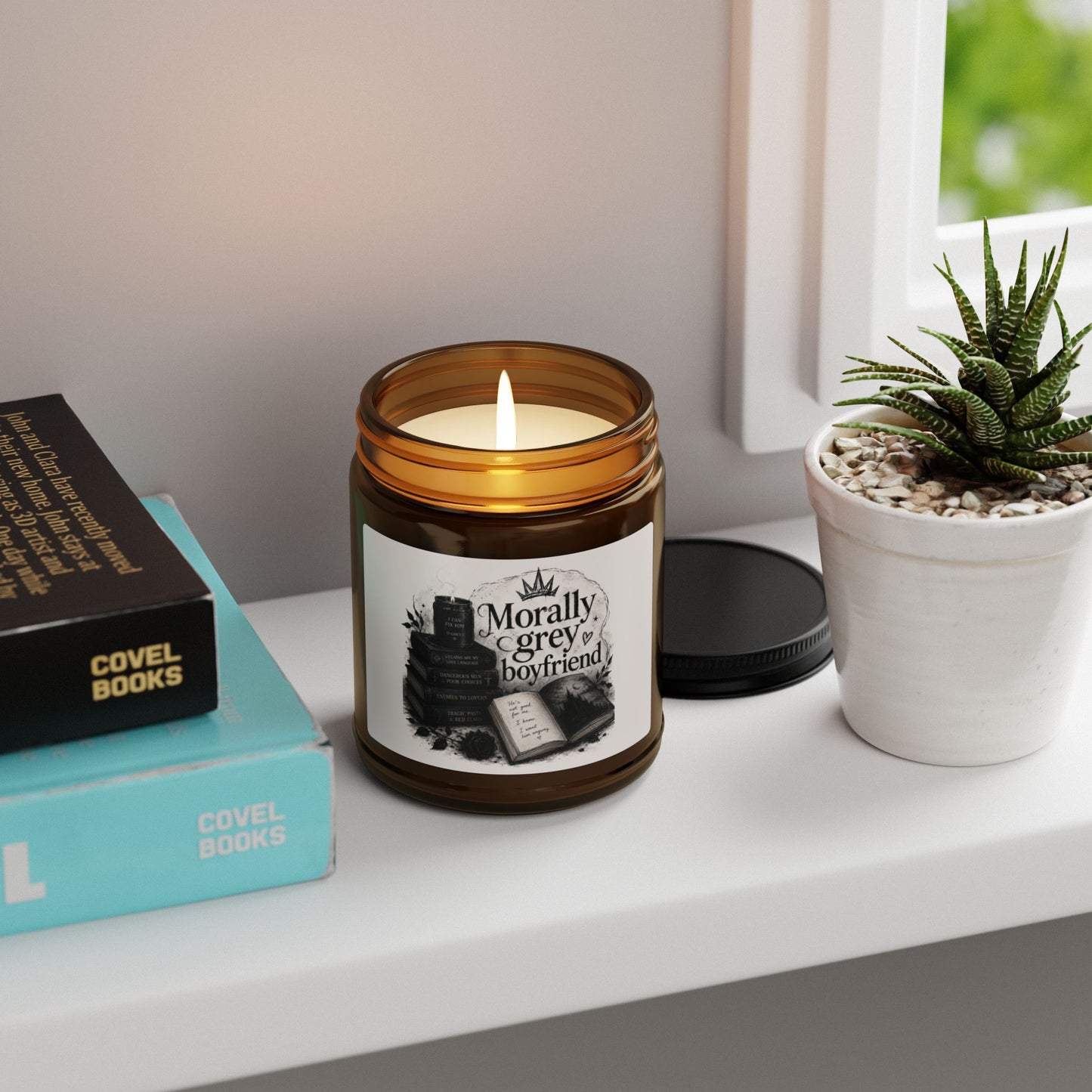 Morally Grey Boyfriend Scented Soy Candle — Amber Jar