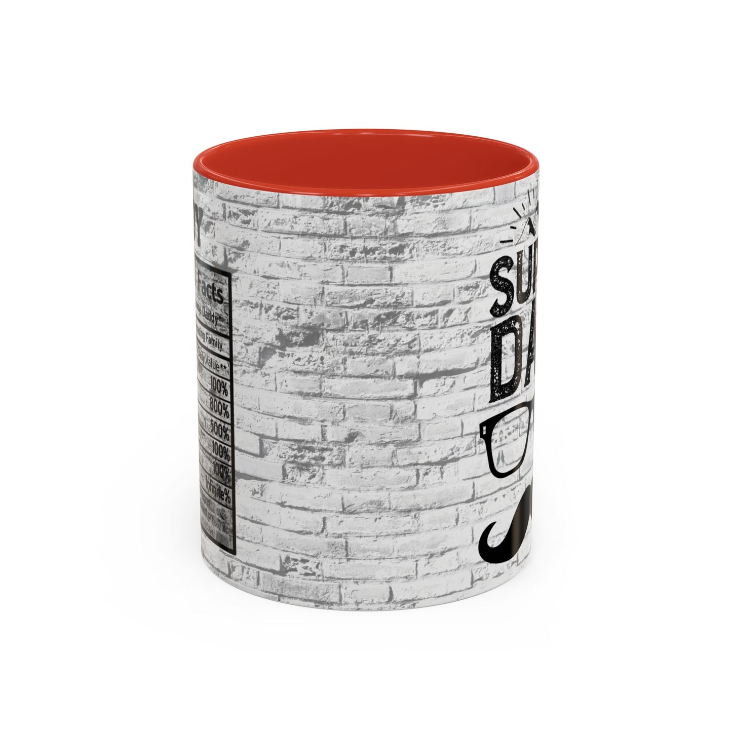 Super Dad Accent Coffee Mug — Father’s Day Mustache & Glasses 11/15oz