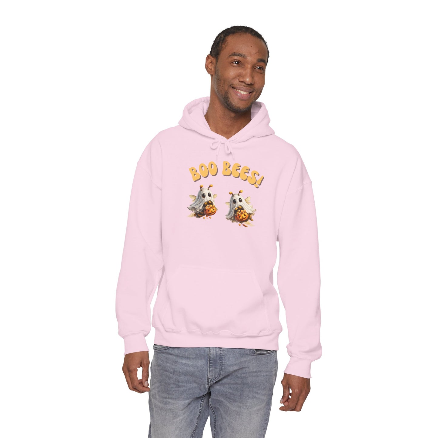 Halloween 'Boo Bees' Hoodie – Cute Ghost Bee Pumpkin Graphic Sweatshirt